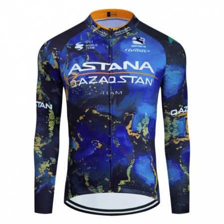 Cykeltrøje Langærmet 2024 Astana Qazaqstan Blå